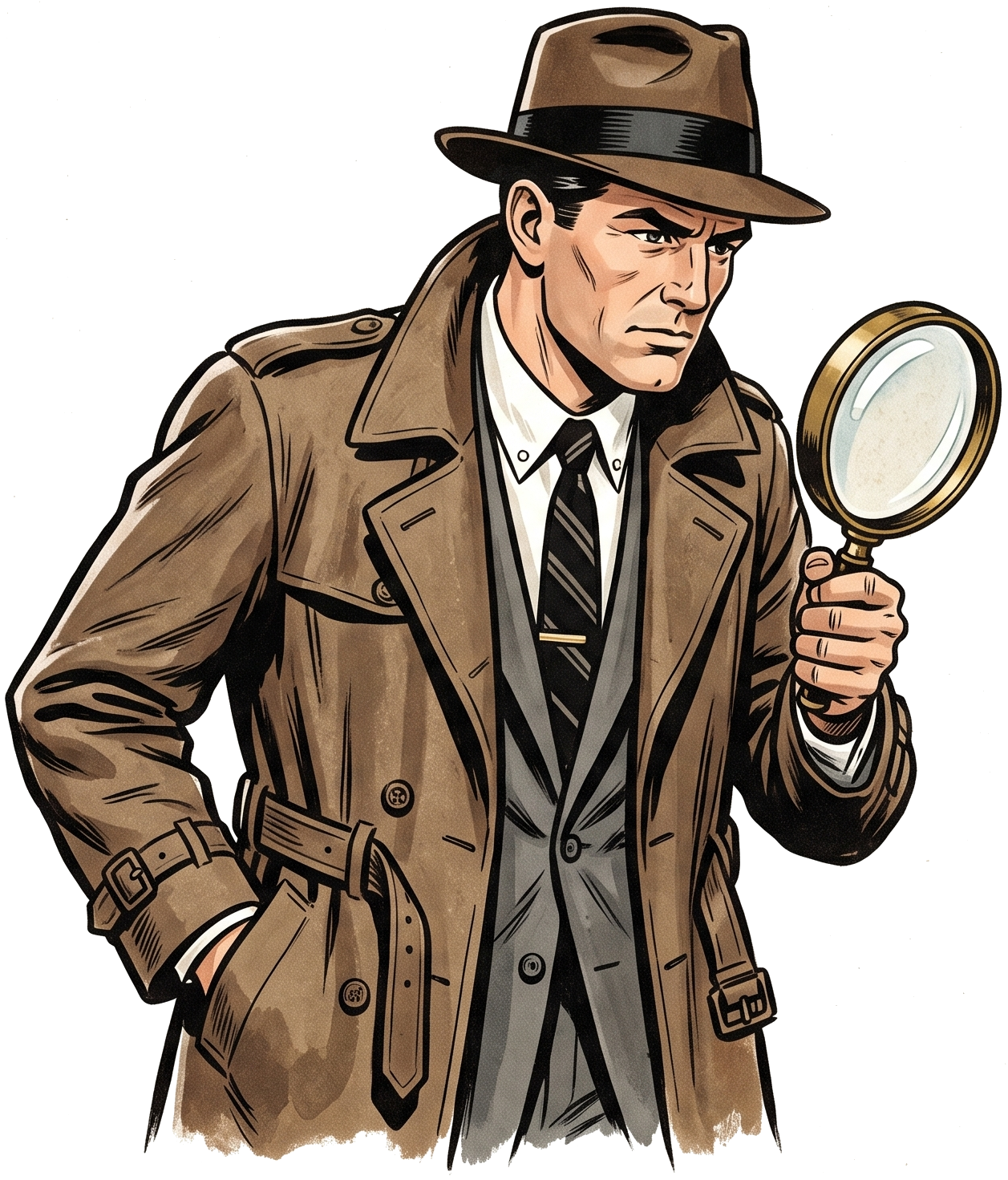Detective examining the flea-market negotiation